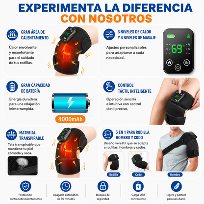 Masajeador de rodilla con terapia de calor